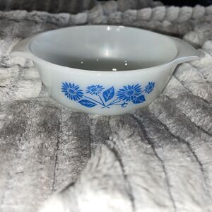 Vintage Fire King Corn Flower Blue #472  Casserole Dish 12 oz No Lid